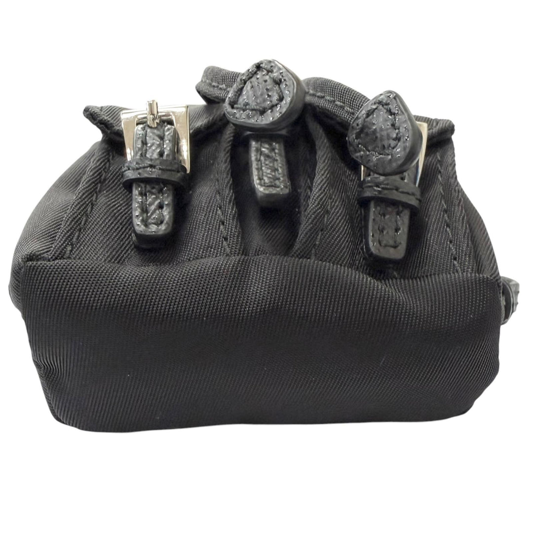 Excellent PRADA Bag charm Triangle logo Backpack motif black Nylon mens 2TT205