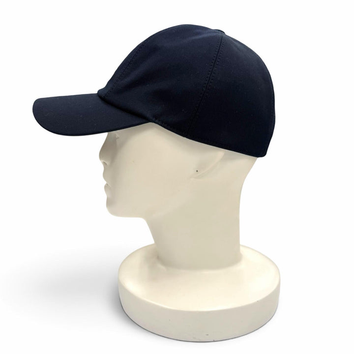 Excellent HERMES cap Serena H Electric Serie Metal logo embroidered hat Navy 57