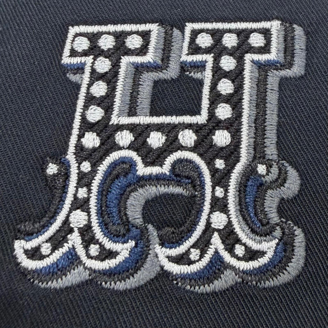 Excellent HERMES cap Serena H Electric Serie Metal logo embroidered hat Navy 57
