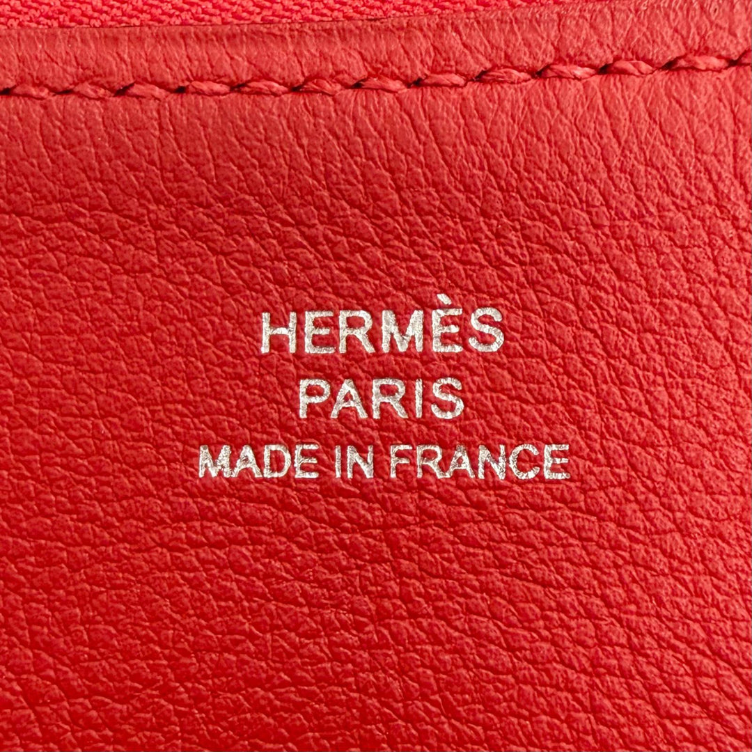Pristine HERMES Pouch Carry Pocket Long Rainbow Love Vaux Swift Leather Women
