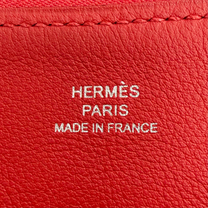 Pristine HERMES Pouch Carry Pocket Long Rainbow Love Vaux Swift Leather Women