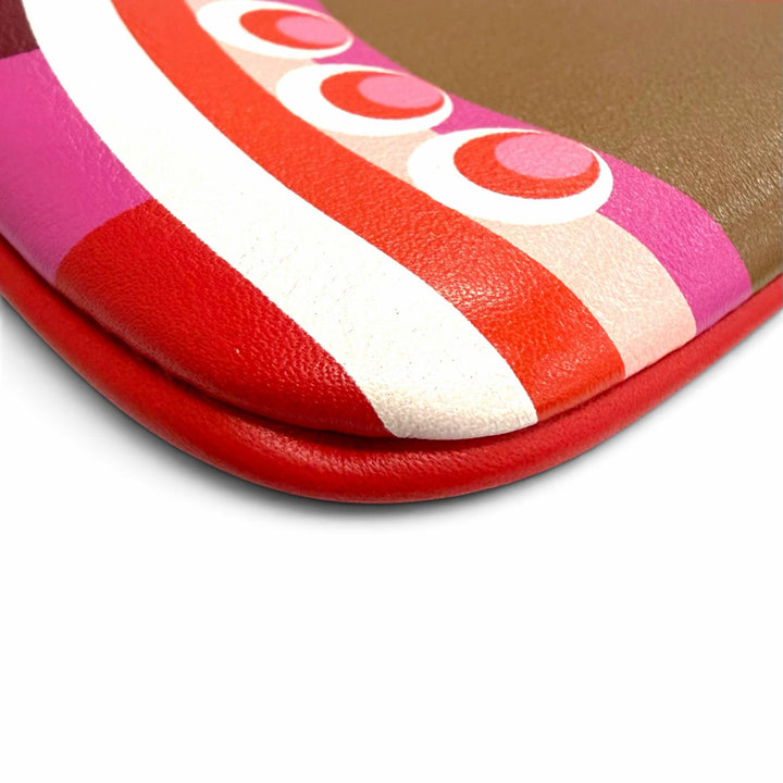 Pristine HERMES Pouch Carry Pocket Long Rainbow Love Vaux Swift Leather Women