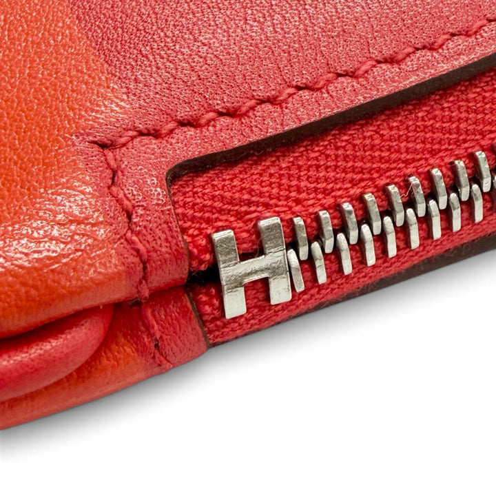 Pristine HERMES Pouch Carry Pocket Long Rainbow Love Vaux Swift Leather Women