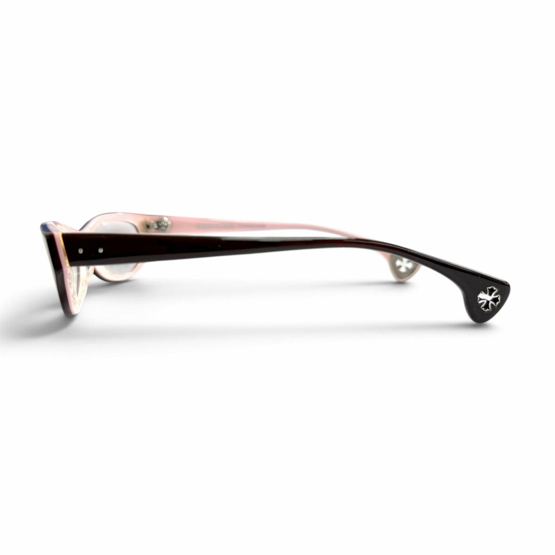 Excellent CHROME HEARTS Glasses EDITH Dark brown 925 Women