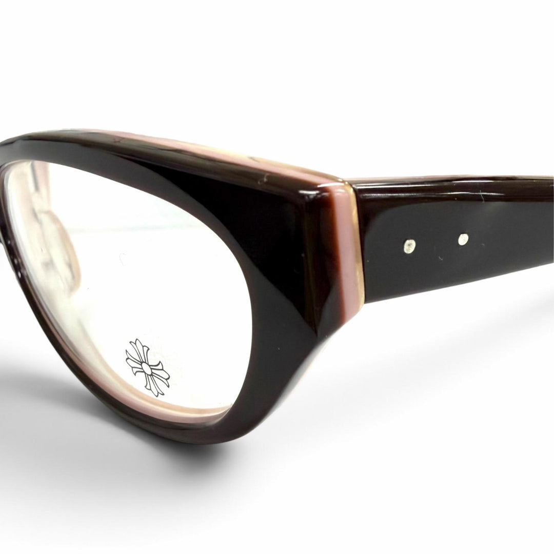 Excellent CHROME HEARTS Glasses EDITH Dark brown 925 Women