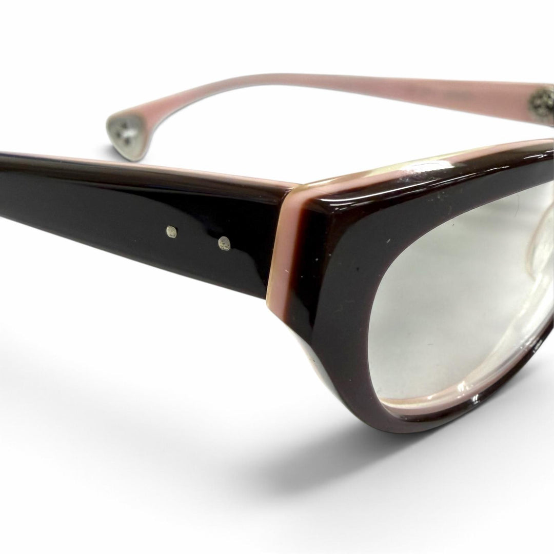 Excellent CHROME HEARTS Glasses EDITH Dark brown 925 Women