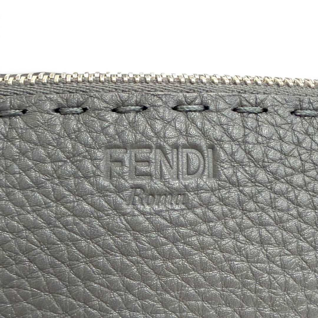 Excellent FENDI Cosmetics Pouch SELLERIA SELLERIA Logo Leather Pouch 8N0114