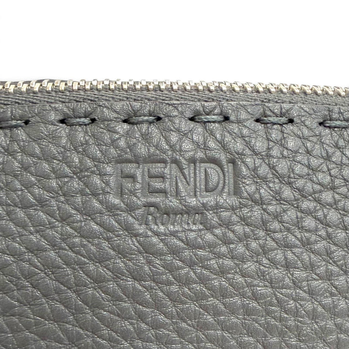 Excellent FENDI Cosmetics Pouch SELLERIA SELLERIA Logo Leather Pouch 8N0114