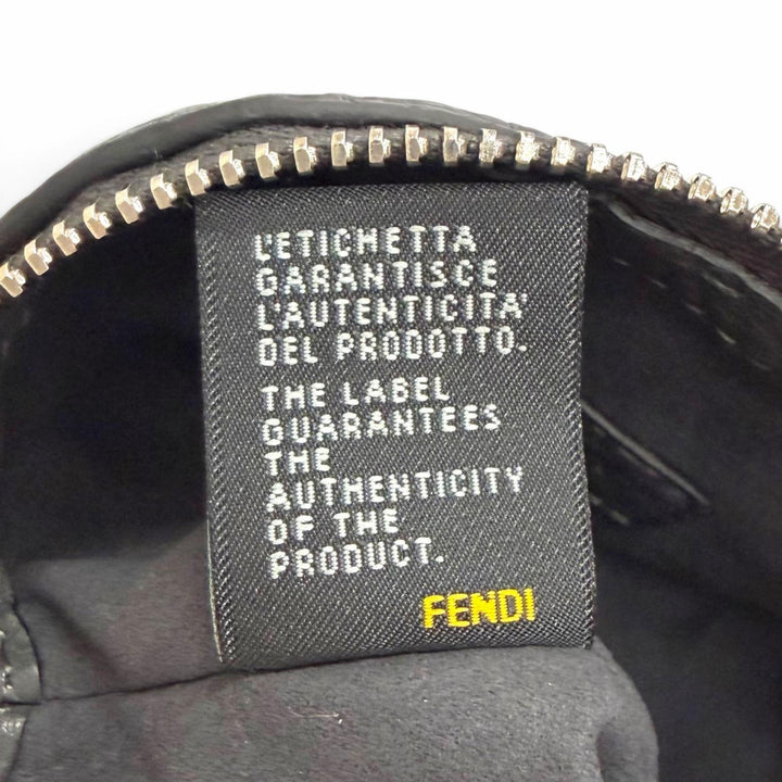 Excellent FENDI Cosmetics Pouch SELLERIA SELLERIA Logo Leather Pouch 8N0114