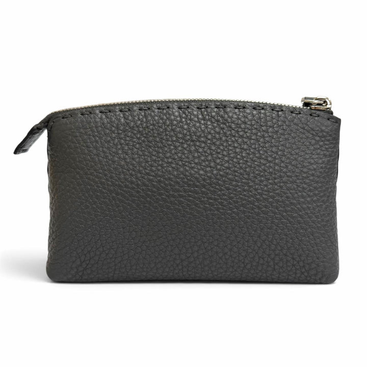 Excellent FENDI Cosmetics Pouch SELLERIA SELLERIA Logo Leather Pouch 8N0114