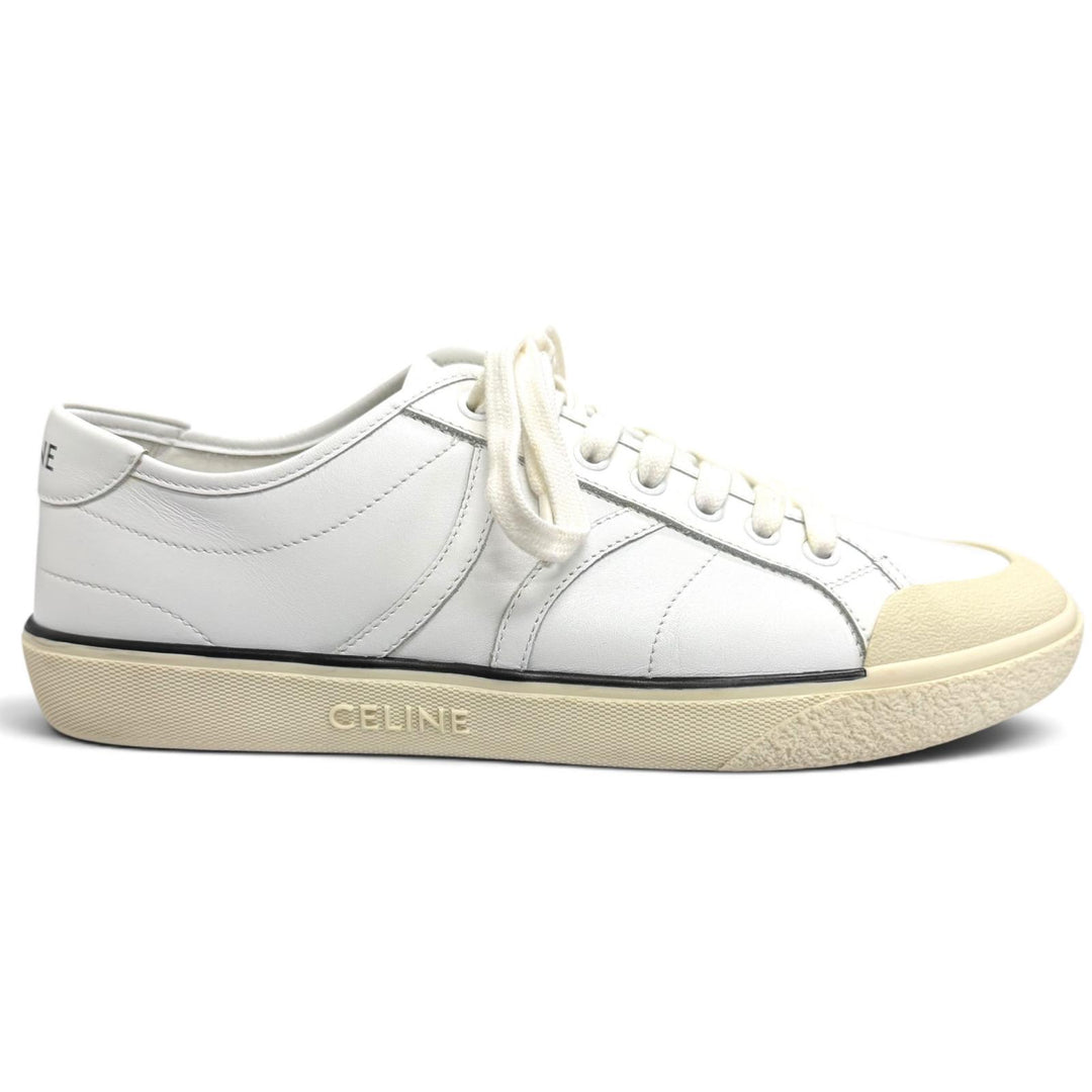 Very Good CELINE Low cut sneakers ALAN white leather mens 41 AS-01