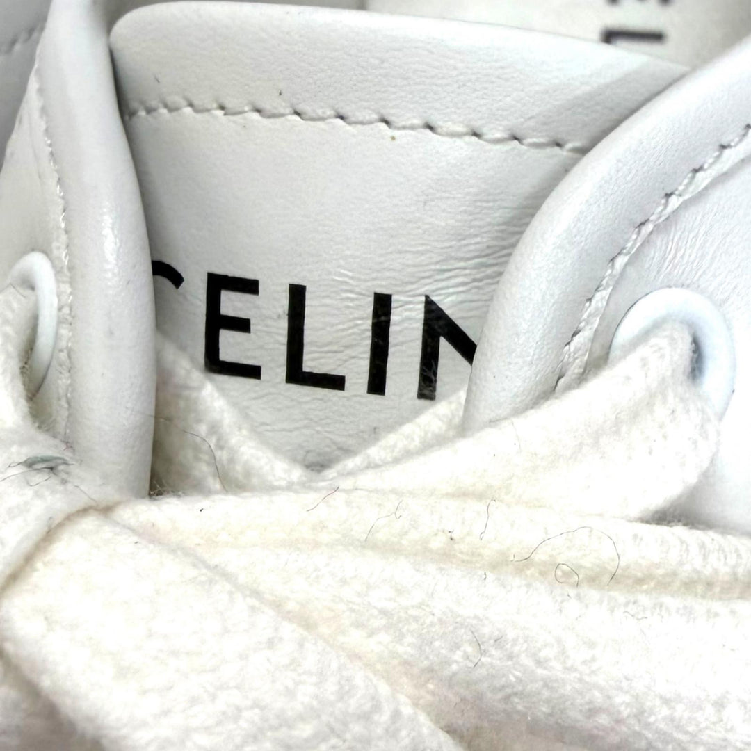 Very Good CELINE Low cut sneakers ALAN white leather mens 41 AS-01