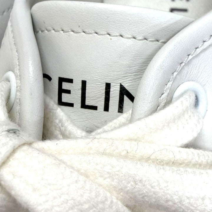 Very Good CELINE Low cut sneakers ALAN white leather mens 41 AS-01