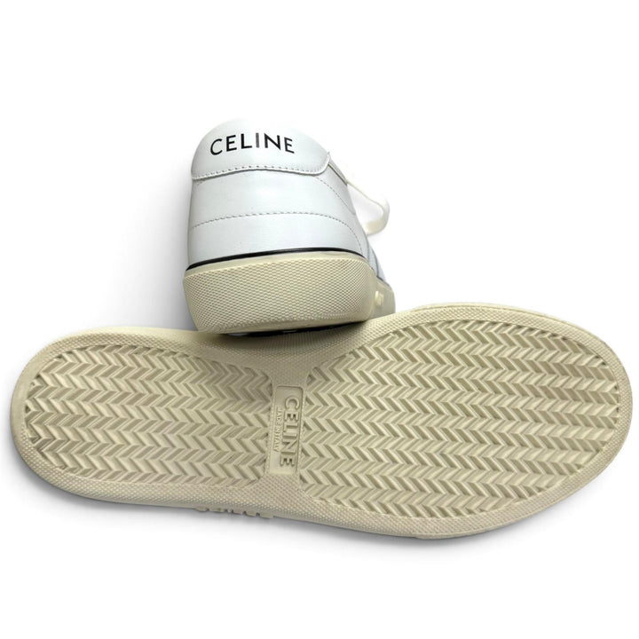 Very Good CELINE Low cut sneakers ALAN white leather mens 41 AS-01