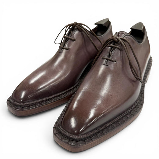 Excellent Berluti Leather shoes Brown Venice Calfskin Leather mens 6