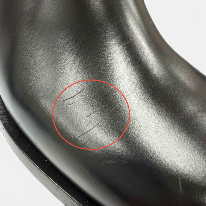 Excellent PRADA short boots Triangle logo brushed leather side gore 38 1T227N