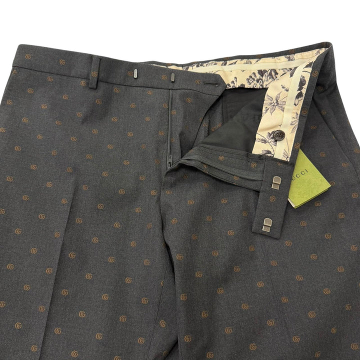 Excellent GUCCI Pants GG logo all-over print single-breasted slacks trousers