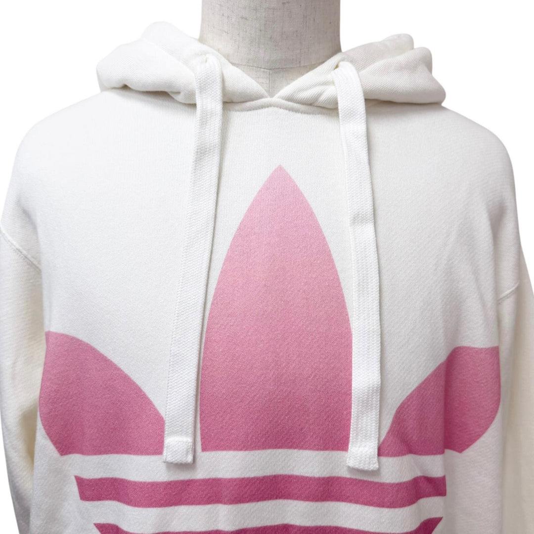 Excellent GUCCI adidas hoodie Trefoil arch logo embroidery Ivory cotton