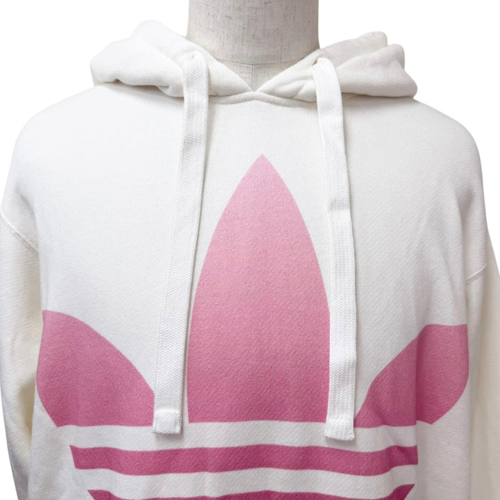 Excellent GUCCI adidas hoodie Trefoil arch logo embroidery Ivory cotton