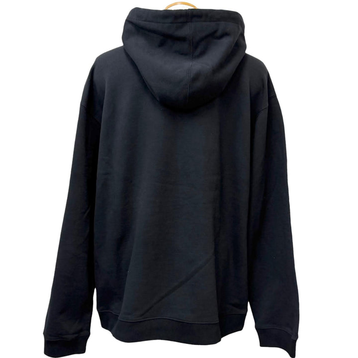 Excellent GUCCI hoodie Logo print pullover black cotton mens XXL 681210