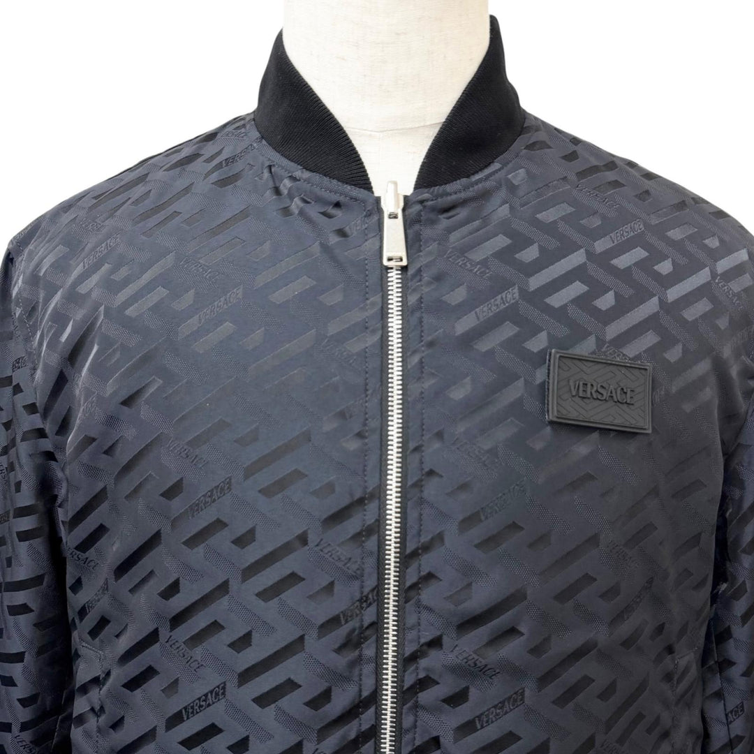 Great VERSACE Bomber jacket Greca logo all-over print padded jacket