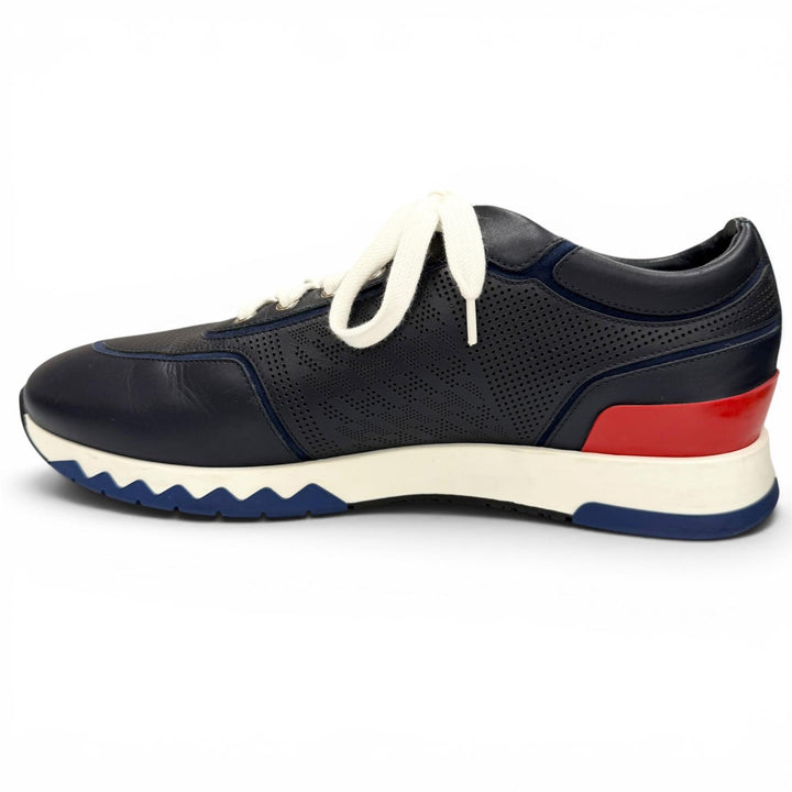 Great HERMES Low cut sneakers Addict Addict Navy leather mens 42.5