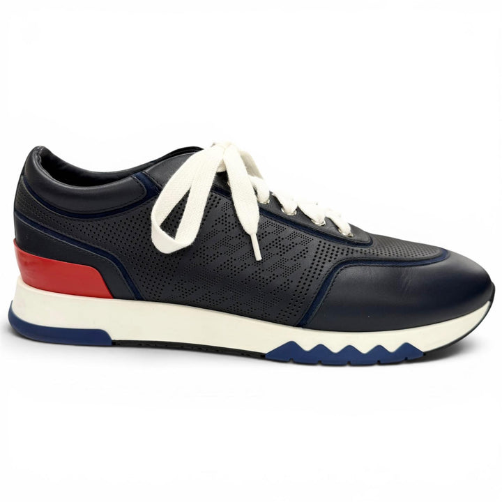 Great HERMES Low cut sneakers Addict Addict Navy leather mens 42.5