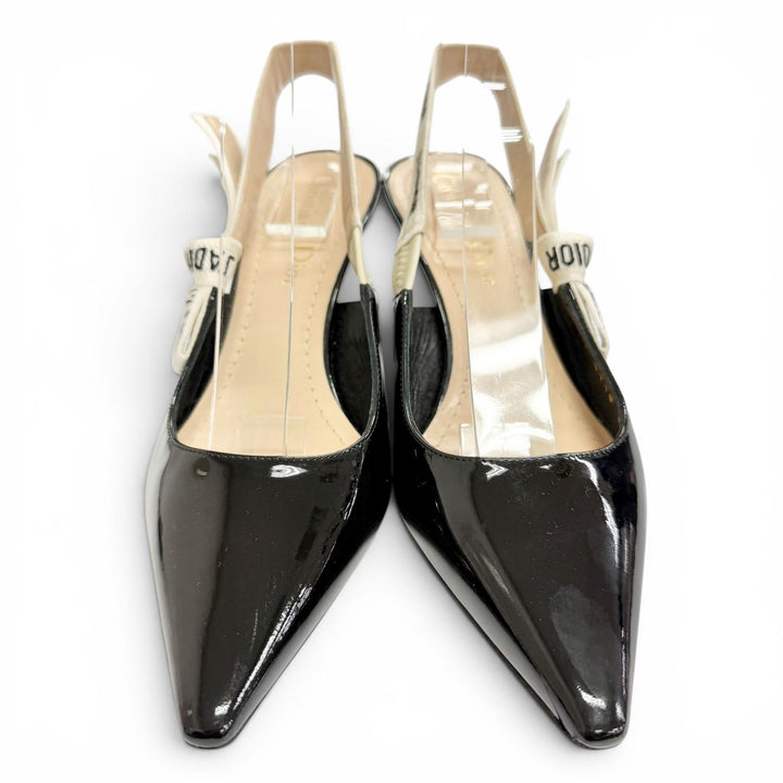 Great Christian Dior pumps JADIOR slingback pumps black Patent leather 35.5
