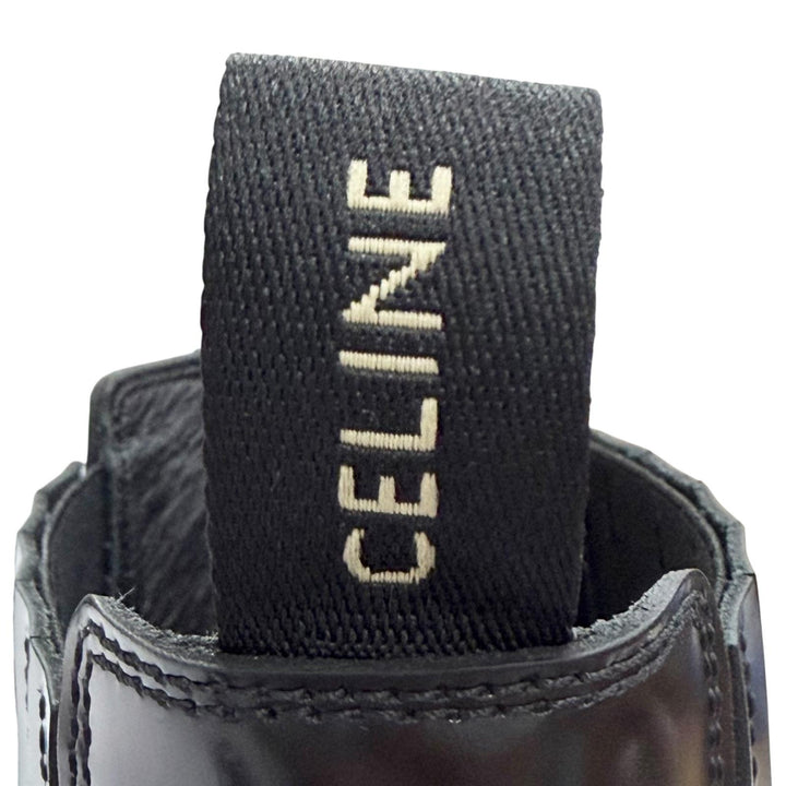 Great CELINE Camargue Harness side-gore biker Chelsea boots short boots black 38