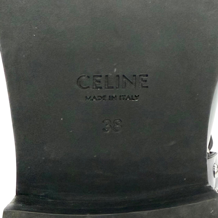 Great CELINE Camargue Harness side-gore biker Chelsea boots short boots black 38