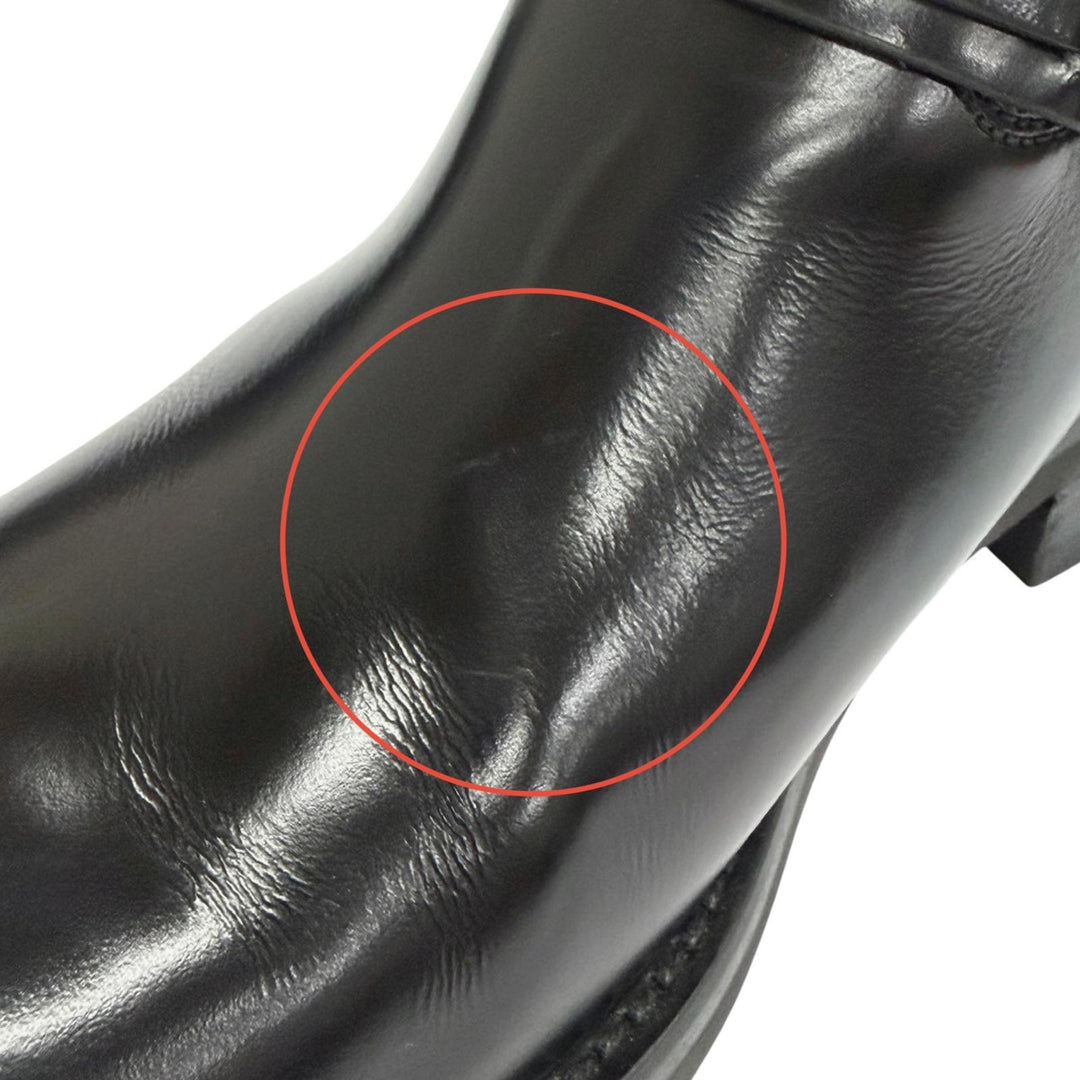 Great CELINE Camargue Harness side-gore biker Chelsea boots short boots black 38