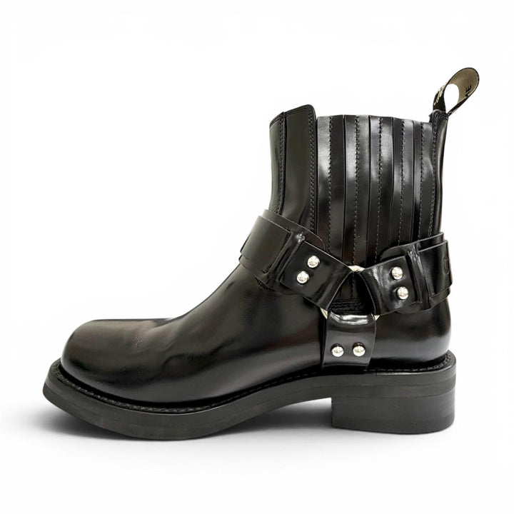 Great CELINE Camargue Harness side-gore biker Chelsea boots short boots black 38