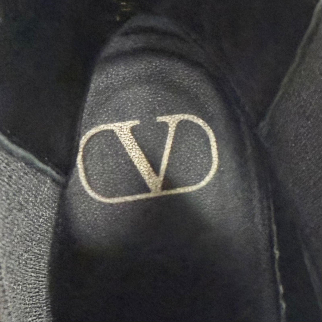 Excellent Valentino Garavani V-logo platform side-gore Chelsea boots black 35.5