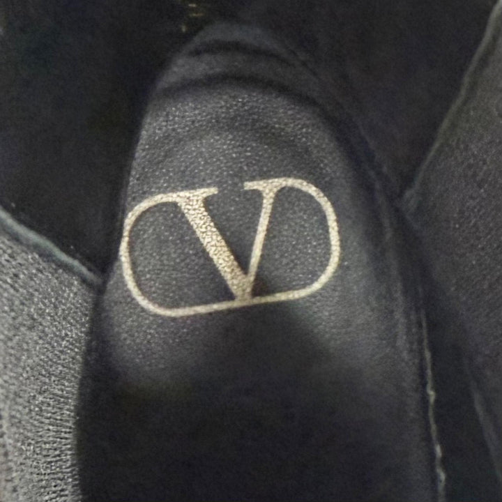 Excellent Valentino Garavani V-logo platform side-gore Chelsea boots black 35.5