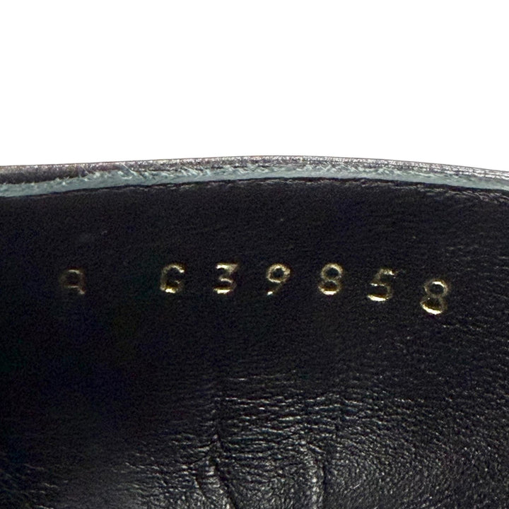 Great CHANEL pumps Merry Jane COCO MarkChain Ankle Strap black leather 38 G39858