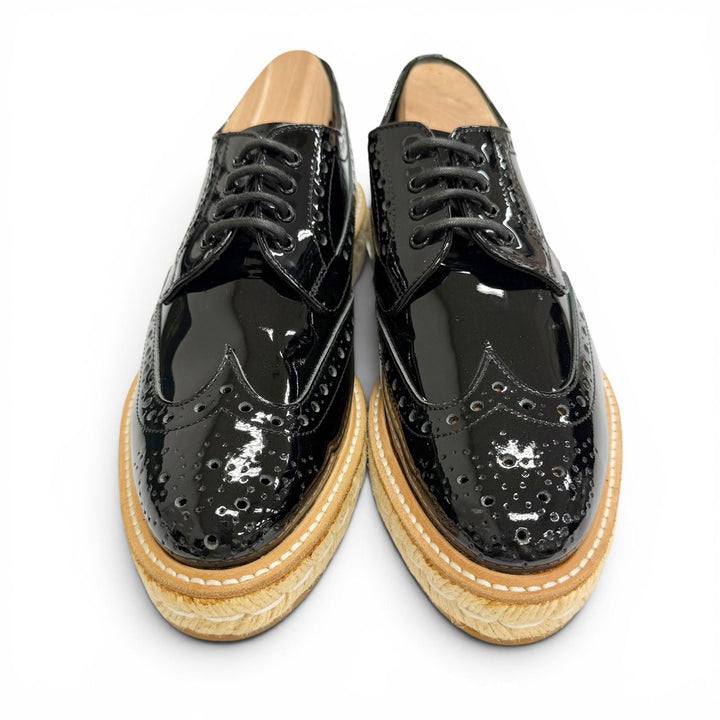 Excellent CHURCH'S Leather shoes KEELY2 Wingtip medallion espadrilles black 36.5