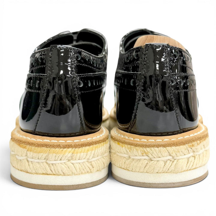 Excellent CHURCH'S Leather shoes KEELY2 Wingtip medallion espadrilles black 36.5