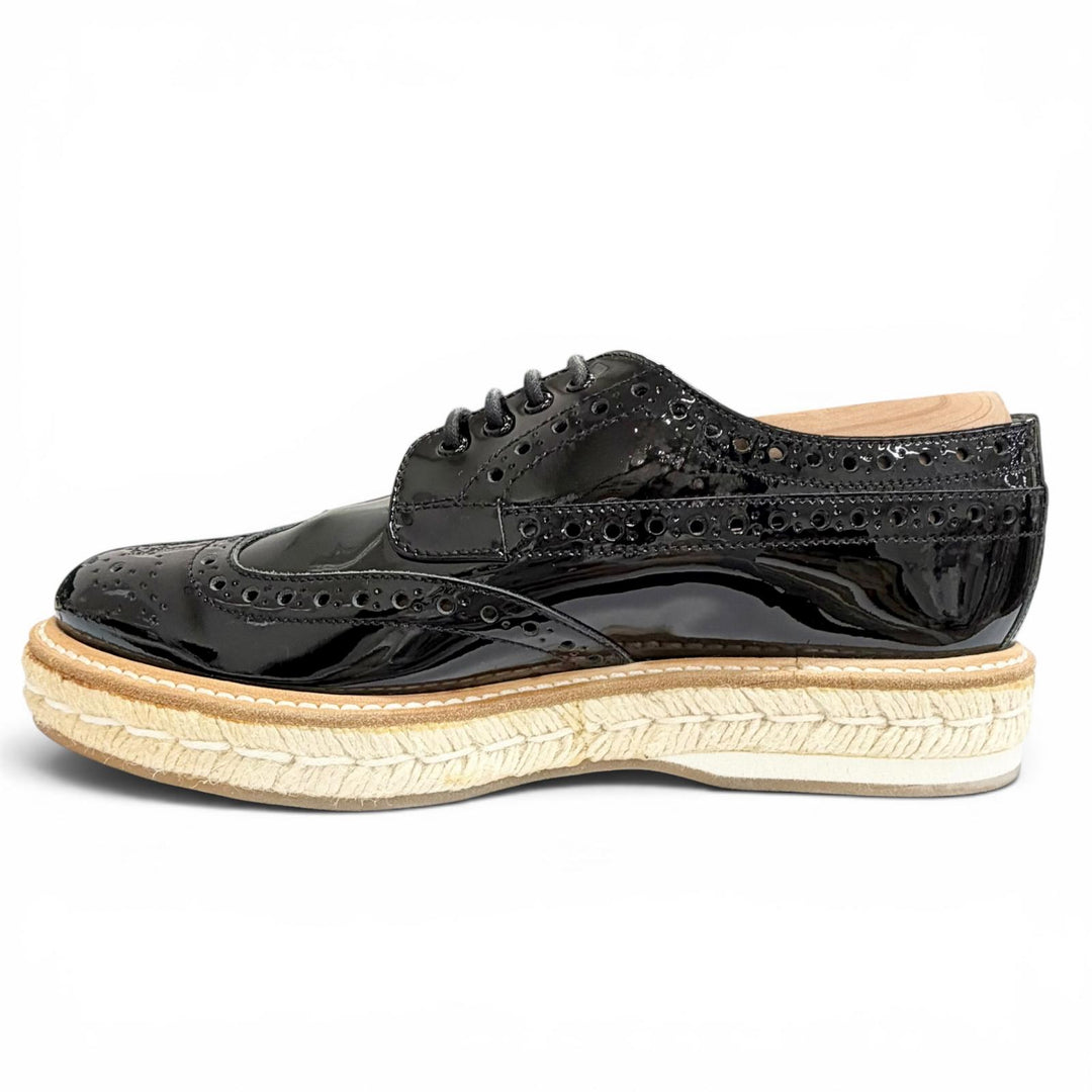 Excellent CHURCH'S Leather shoes KEELY2 Wingtip medallion espadrilles black 36.5