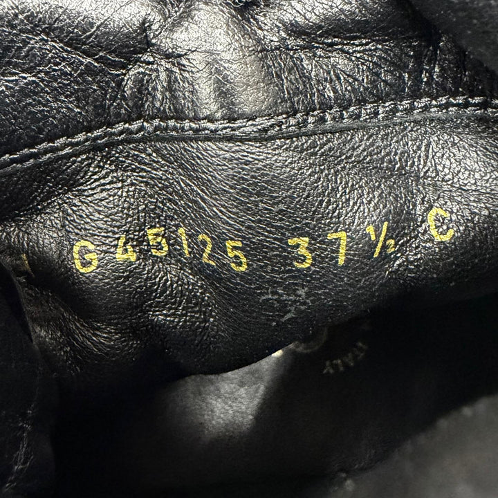 Good CHANEL short boots COCO Mark Logo Matelassé Leather black 37.5 23B G45125