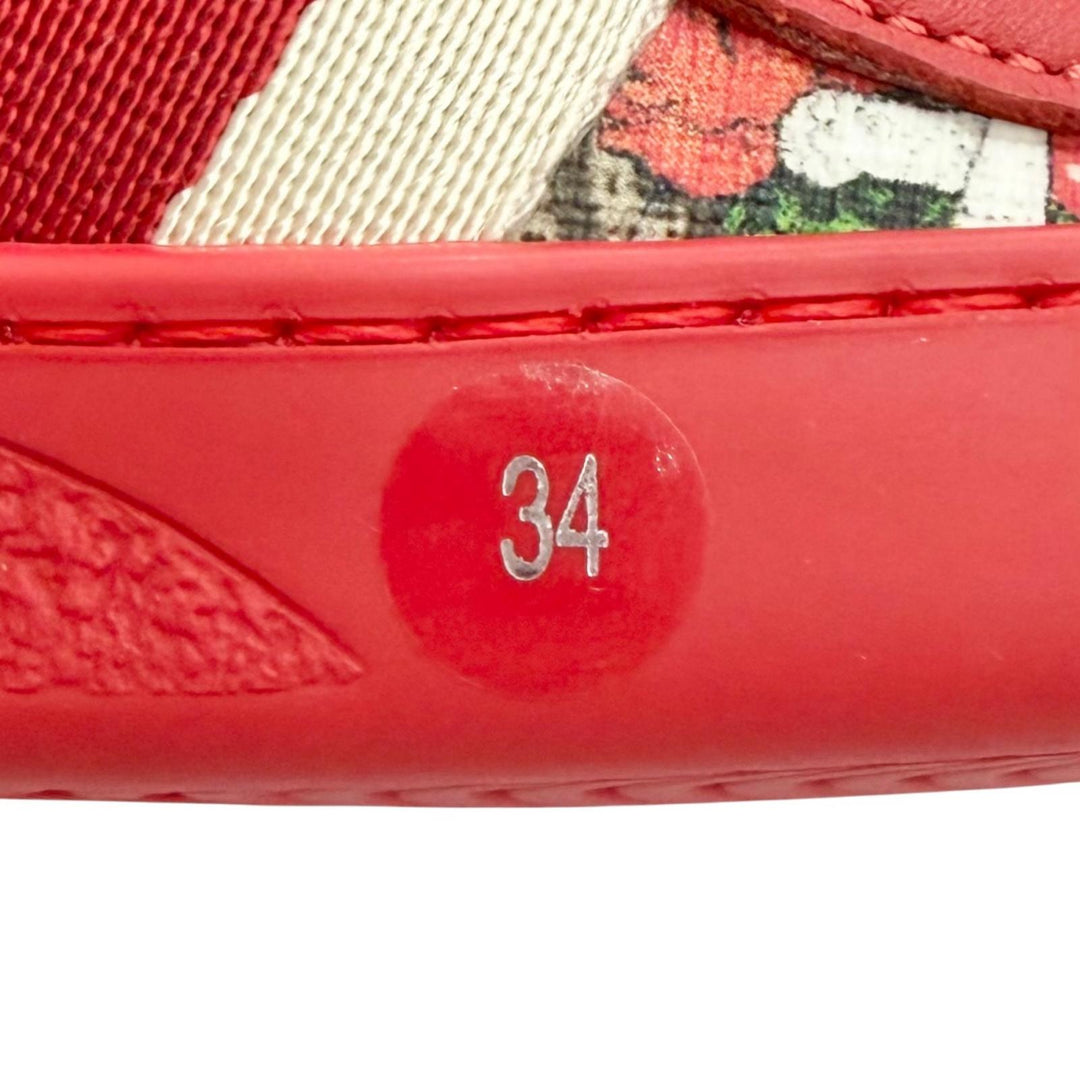 Pristine GUCCI YUKO HIGUCHI Low cut sneakers Velcro Red GG Supreme 34 463091