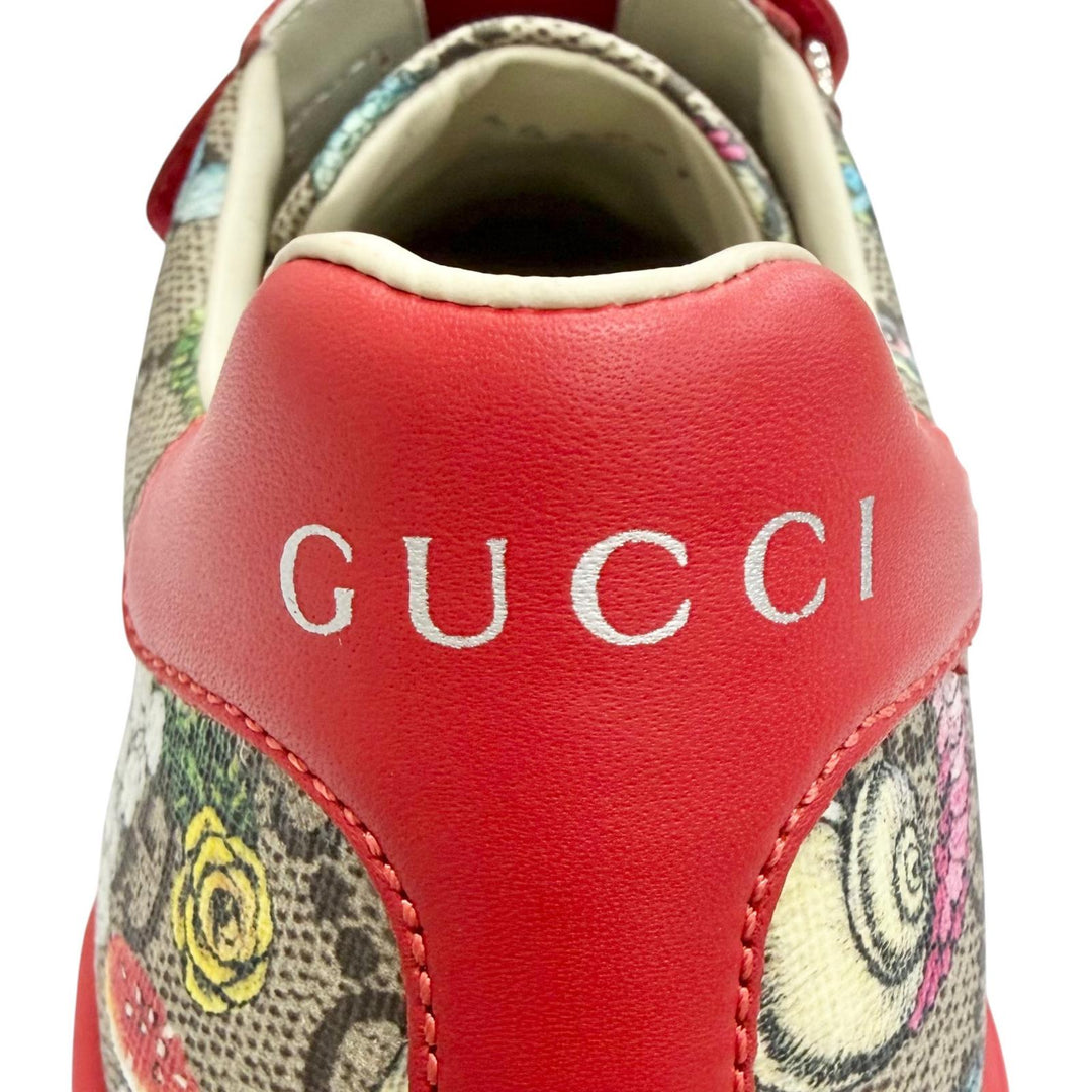 Pristine GUCCI YUKO HIGUCHI Low cut sneakers Velcro Red GG Supreme 34 463091