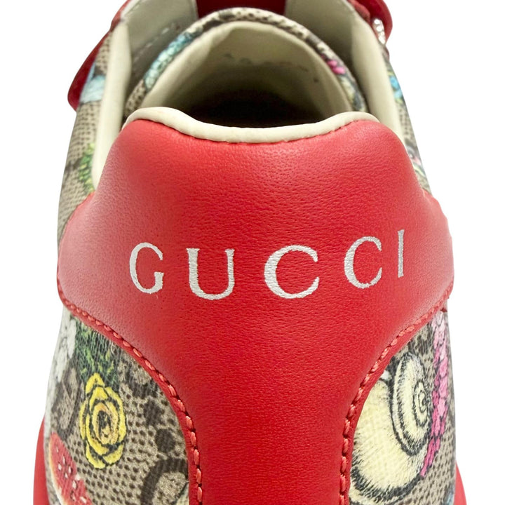 Pristine GUCCI YUKO HIGUCHI Low cut sneakers Velcro Red GG Supreme 34 463091