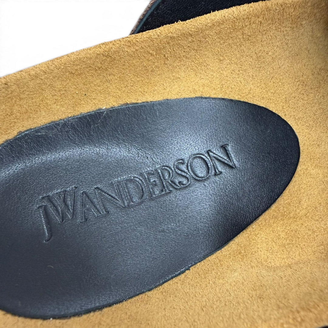 Great JW Anderson Mule Chain leather Brown leather Women 36 AN35004A