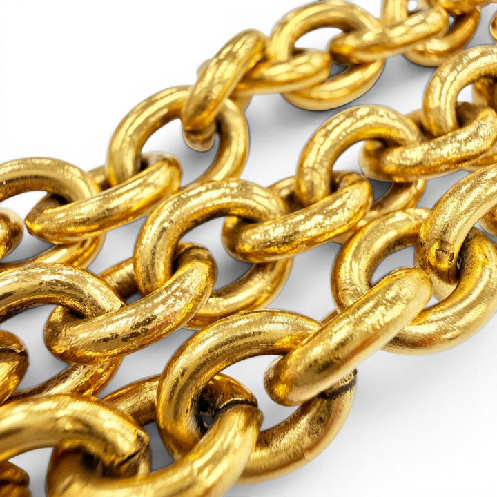 Great CHANEL belt 6051 COCO Mark Matelassé Chain Belt gold Women