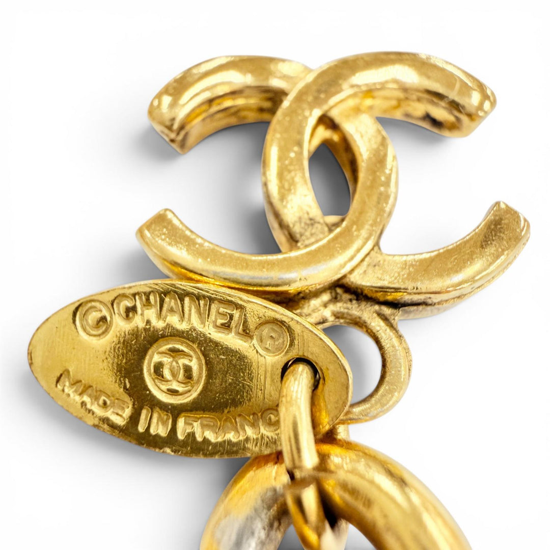 Great CHANEL belt 6051 COCO Mark Matelassé Chain Belt gold Women