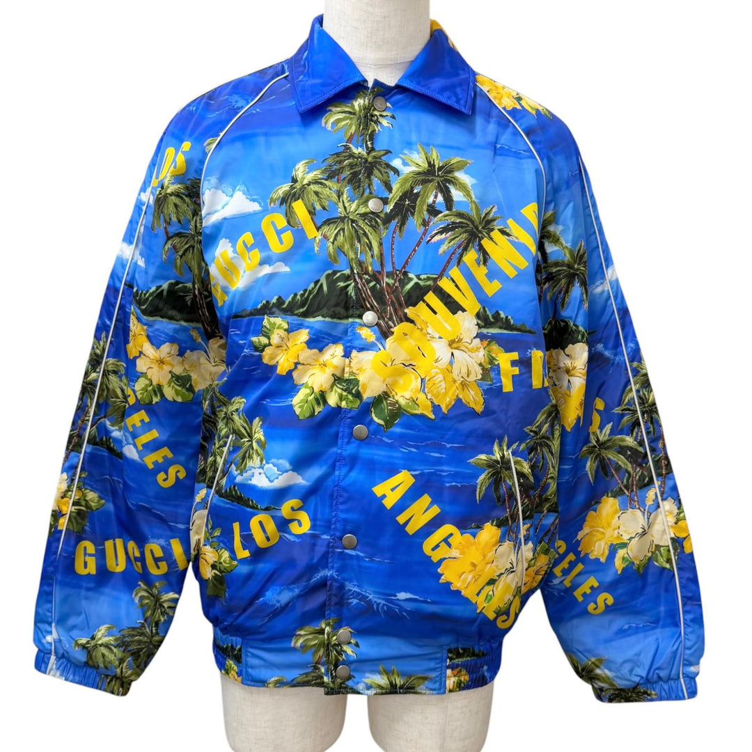 Excellent GUCCI Blouson Souvenir from Los Angeles Printed Nylon Jacket