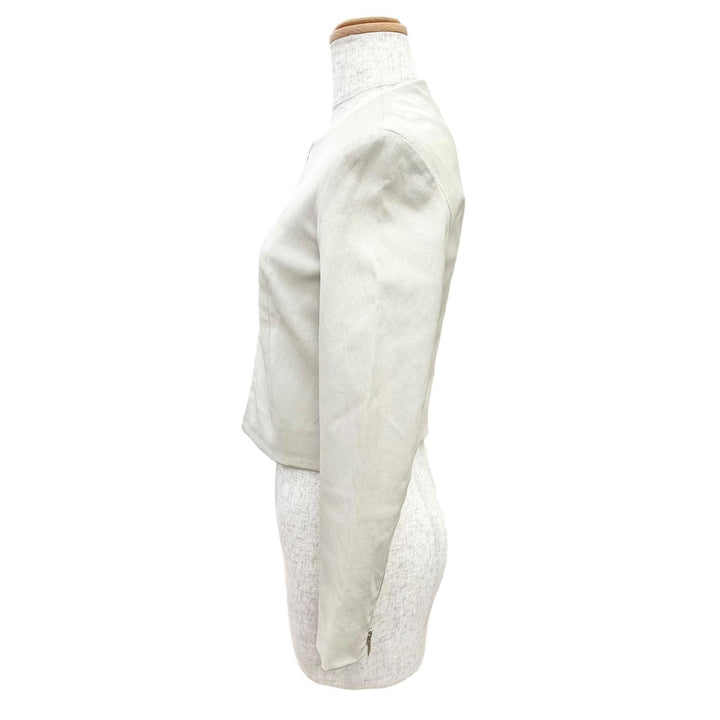 Pristine THE ROW leather jacket STANTA JACKET Cropped collarless Ivory 0