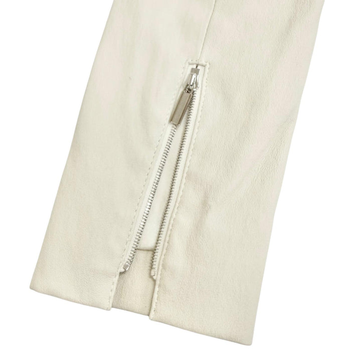 Pristine THE ROW leather jacket STANTA JACKET Cropped collarless Ivory 0
