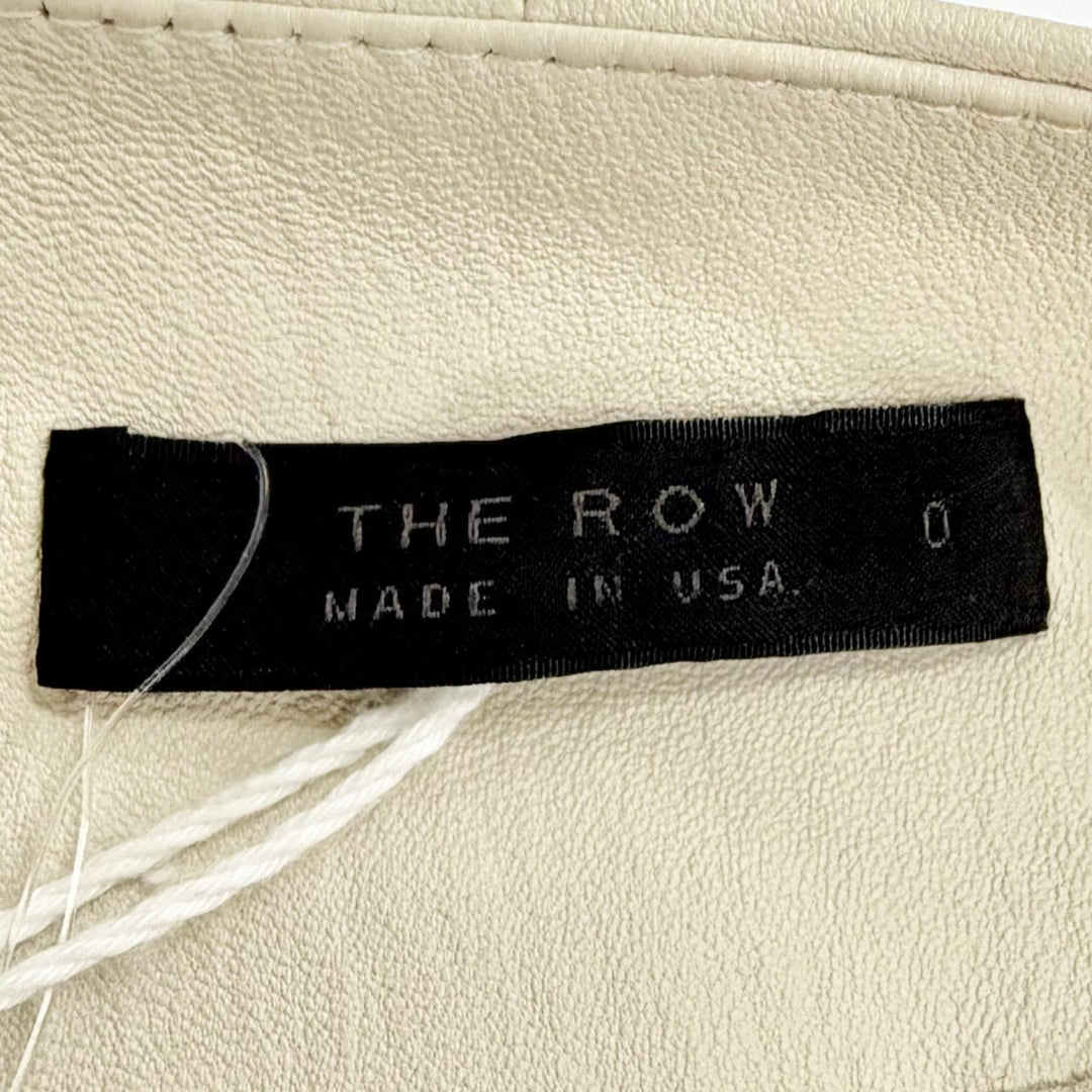 Pristine THE ROW leather jacket STANTA JACKET Cropped collarless Ivory 0