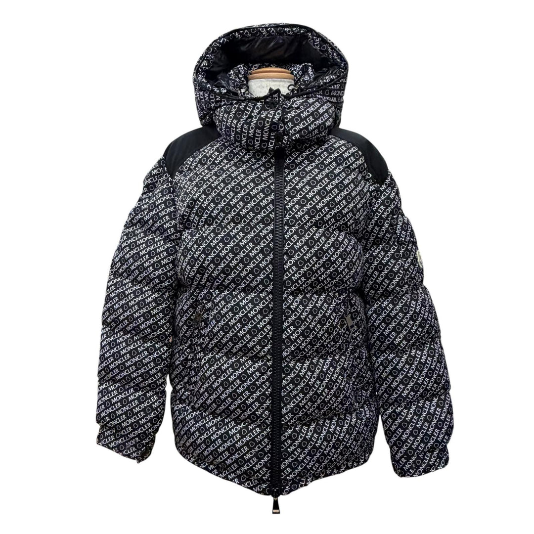 Excellent MONCLER Down jacket MAIRE Logo patch, all-over logo print, hooded, 1